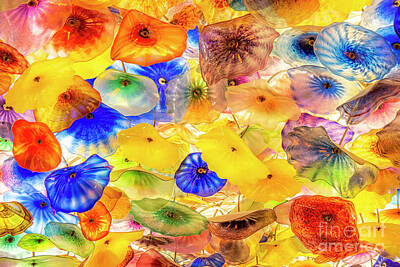  Photograph - Hand blown Glass Ceiling in the Bellagio Hotel and Casino Lobby, by Bryan Mullennix