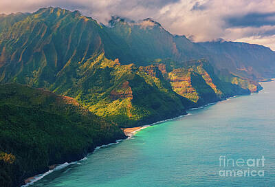  Photograph - Aerial view Napali Coast - Kauai by Henk Meijer Photography