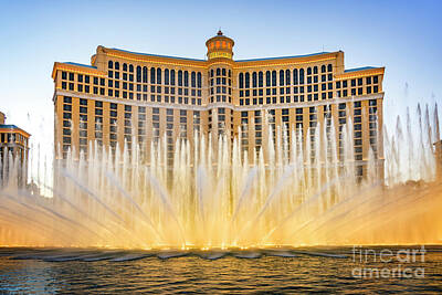  Photograph - Bellagio Fountain in Front of Bellagio Hotel and Casino in Las V by Bryan Mullennix