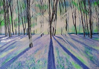  Painting - Bluebell woods-2020-1 by Sara Semple
