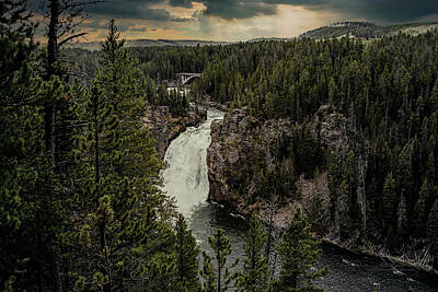  Photograph - Dark Day Yellowstone Falls by Mike Braun