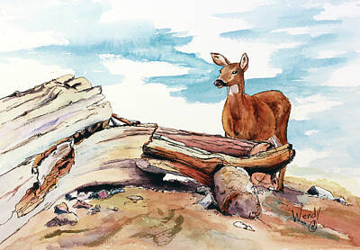 Deer On Beach Paintings Original Artwork