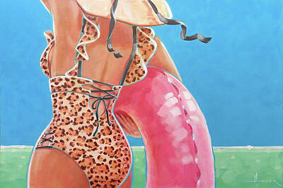  Painting - Leopard and Pink by Larry Hunter