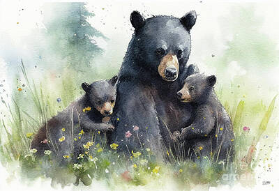 Mama Bear And Cubs Art Prints for Sale - Fine Art America
