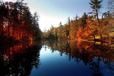  Photograph - Mirrored Lake in Fall by Anthony M Davis