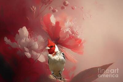 Red Crested Cardinal Art Prints