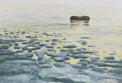  Painting - Sea Ice Melting in Spring by Hans Egil Saele