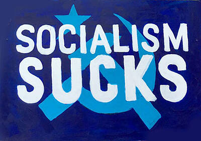  Painting - Socialism Sucks Sign by Robert Korhonen