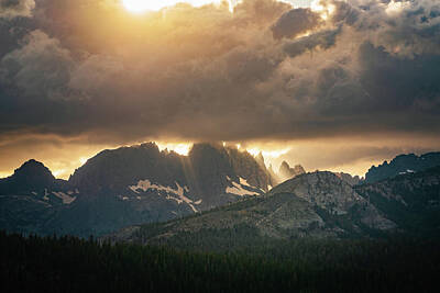  Photograph - Sunshafts Through the Sierra Nevada Peaks by Rose and Charles Cox