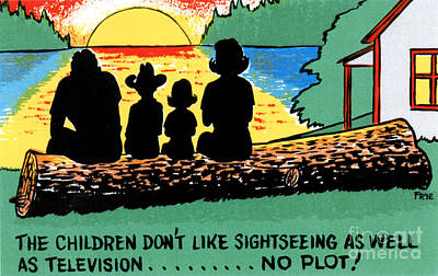  Drawing - The children don't like sightseeing as well as television.....NO PLOT by Eldon Frye