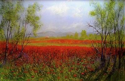  Painting -  Poppie Morning 2 by Michael Mrozik