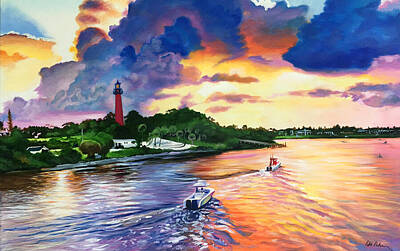  Painting - Jupiter Lighthouse by Robert Korhonen