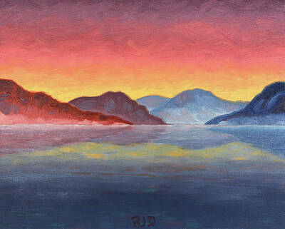  Painting - Bartlett Lake at Dusk by Robert J Diercksmeier