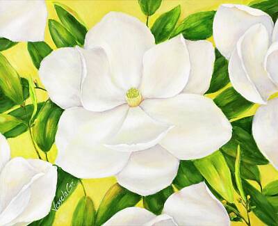  Painting - Magnolia by Vessela Kolibarova