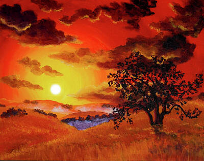 Designs Similar to Oak Tree in Red Sunset