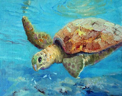  Painting - Reef Turtle by Marie Green