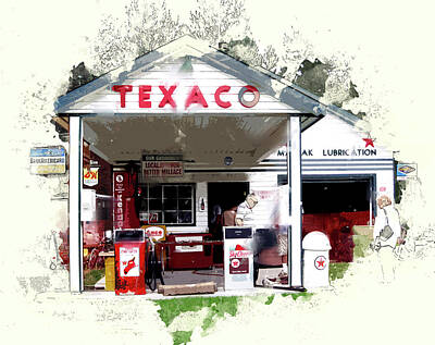 Old Texaco Gas Station Paintings