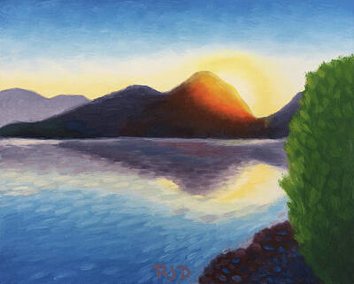  Painting - Saguaro Lake Sunrise by Robert J Diercksmeier
