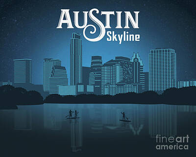  Digital Art - Austin Texas Skyline by Austin Welcome Center