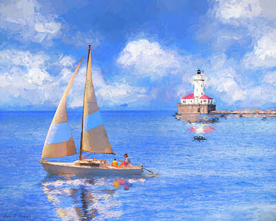 Chicago Harbor Lighthouse Digital Art