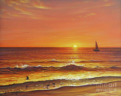 Painting - Ocean of Fire by Joe Mandrick