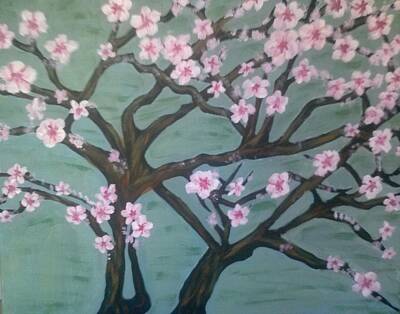  Painting - Pink Almond Blossom by Whitney Wiedner