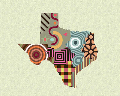 Austin Tx Map Digital Art