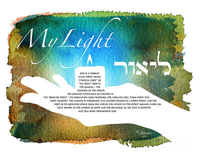  Digital Art - Lior, My Light, Hebrew Print by Jeni Fairman