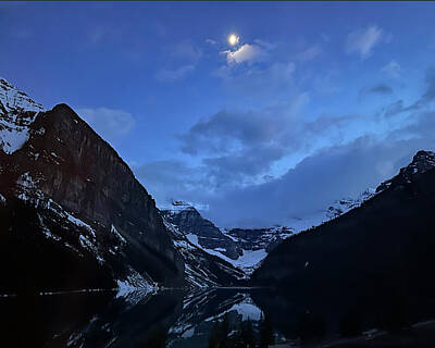  Photograph - Moon over Lake Louise by Phyllis Stokes
