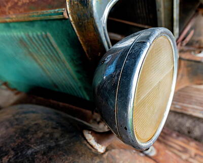  Photograph - Old  Dodge front end and headlight by Art Whitton