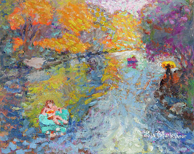  Painting - Tubing Deep Creek by Lisa Blackshear