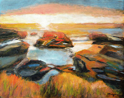  Painting - Yachats Sunset by Mike Bergen