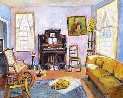  Painting - Yaquina Bay Lighthouse Parlor by Mike Bergen