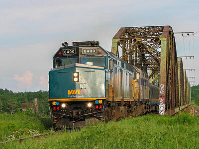  Photograph - VIA Train Crossing the Miramichi River by Steve Boyko
