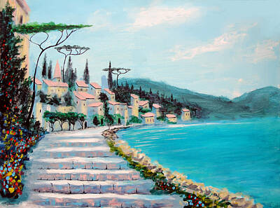 Painting - Mediterranean shores by Larry Cirigliano