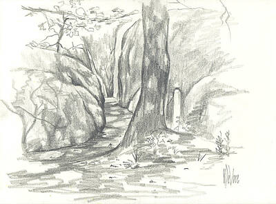Passageway At Elephant Rocks Drawings