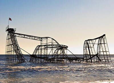 New Jersey Beach Coaster In Water Damage Art