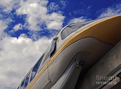 Walt Disney World Monorail Yellow Blue Sky Magic Kingdom Art