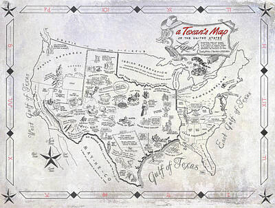 Designs Similar to A Texan's Map #1 by Jon Neidert