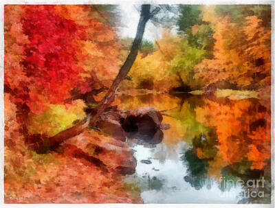  Painting - Autumn Glory Pond by Earl Jackson