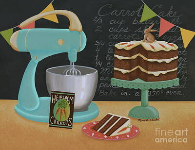 ORIGINAL Painting Dessert Illustration, Still Life, Watercolour Food Wall Art Carrot Cake 2 6x8