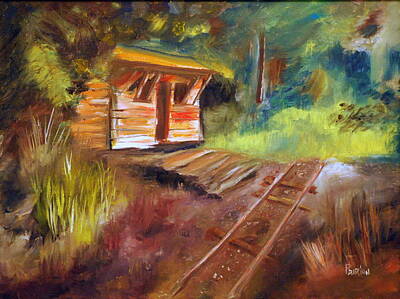 Impressionist Abandoned Rail Line Art Prints