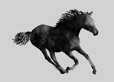 Black And White Horse Paintings
