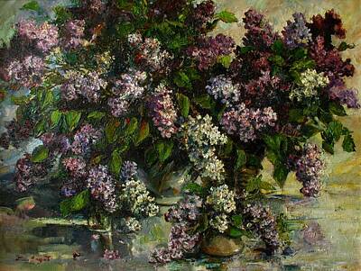 Still-life With Dark Lilacs Paintings