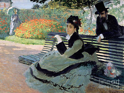 Madame Monet On A Garden Bench Paintings