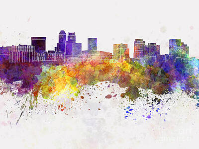 Abstract Wall Art Newark New Jersey Skyline Painting on Canvas  Watercolorful Style Home Decor Living…See more Abstract Wall Art Newark New  Jersey