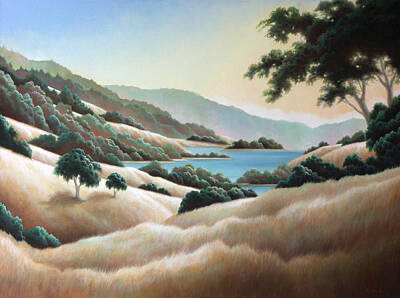  Painting - Peaceful Valley Lake by Charle Hazlehurst