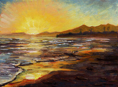  Painting - sun set in Santa Barbra by Ann Heideman