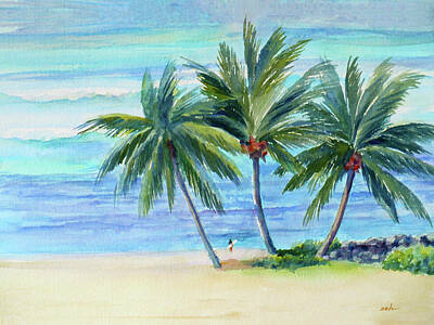  Painting - Surfer at Waikiki by Janet Zeh
