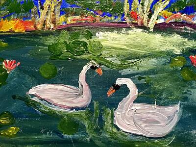 Painting - Swans by Richard Dalton